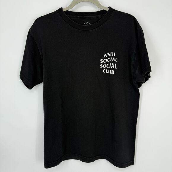 Anti Social Social Club Short Sleeve Graphic T-shirt Men Size Medium Black Crew - Picture 8 of 8